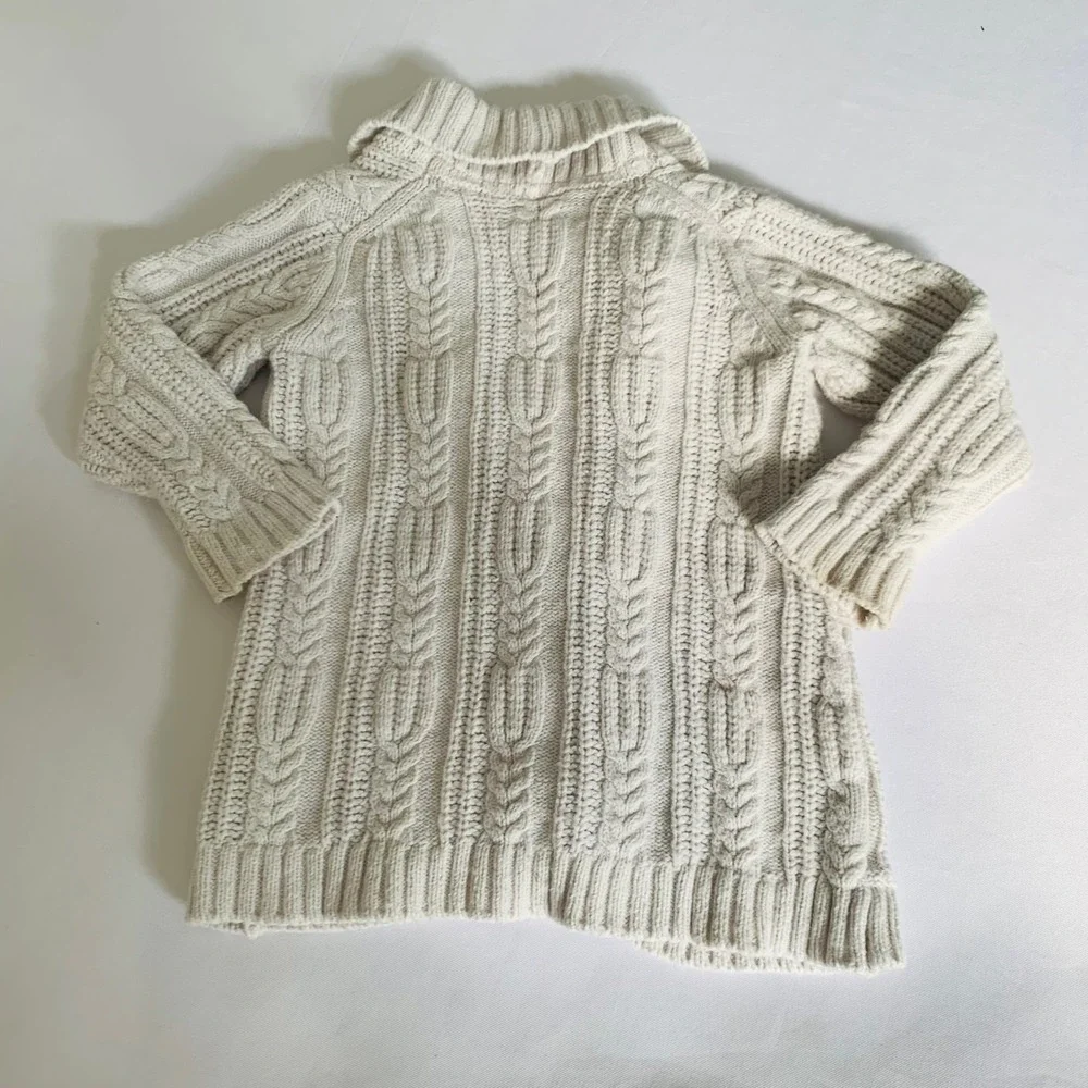 Janie and Jack Cardigan Sweater Cream 18-24 Months Open Cable‎ Knit Shawl Collar
